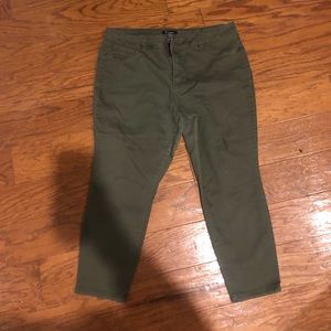 olive green ankle jeans